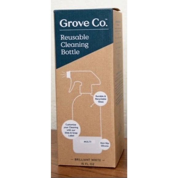 Grove Co Glass Spray Bottle with Silicone Sleeve - Brilliant White - Picture 2 of 2